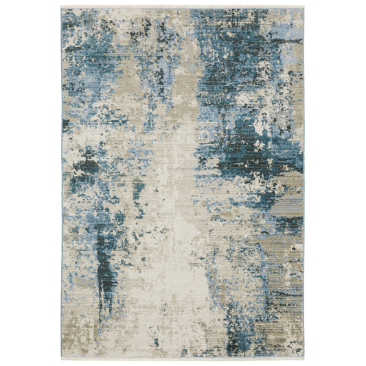 Bauer 041L2 Blue Distressed Rug