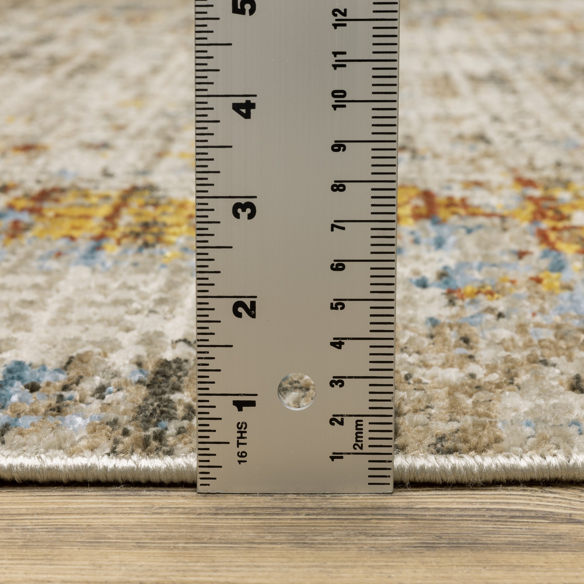 Bauer Distressed Beige/ Multi Abstract Cut Pile Rug