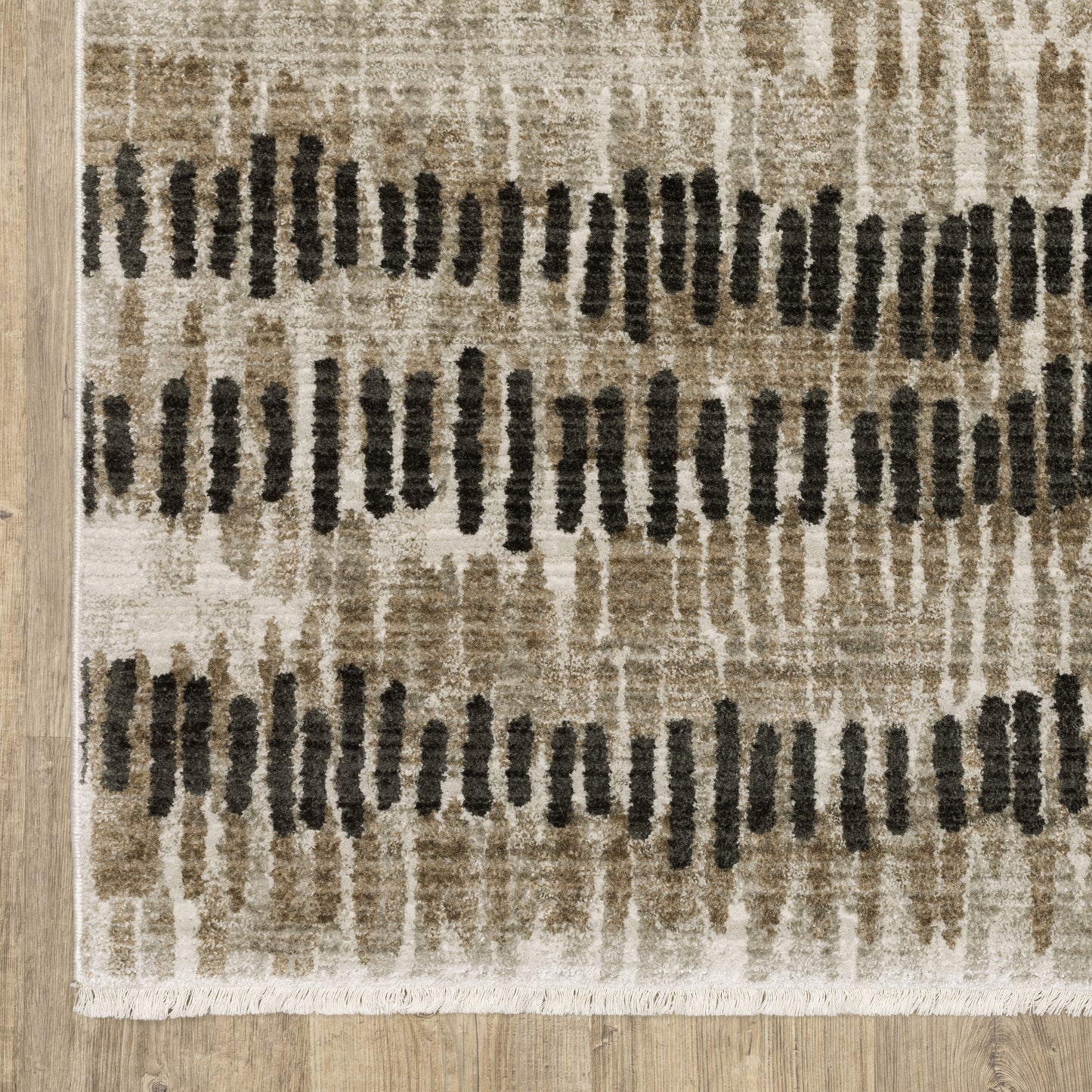 Bauer Abstract Beige/ Charcoal Cut Pile Rug