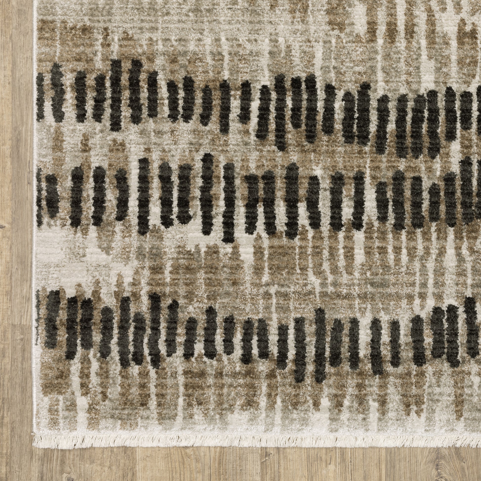 Bauer Abstract Beige/ Charcoal Cut Pile Rug