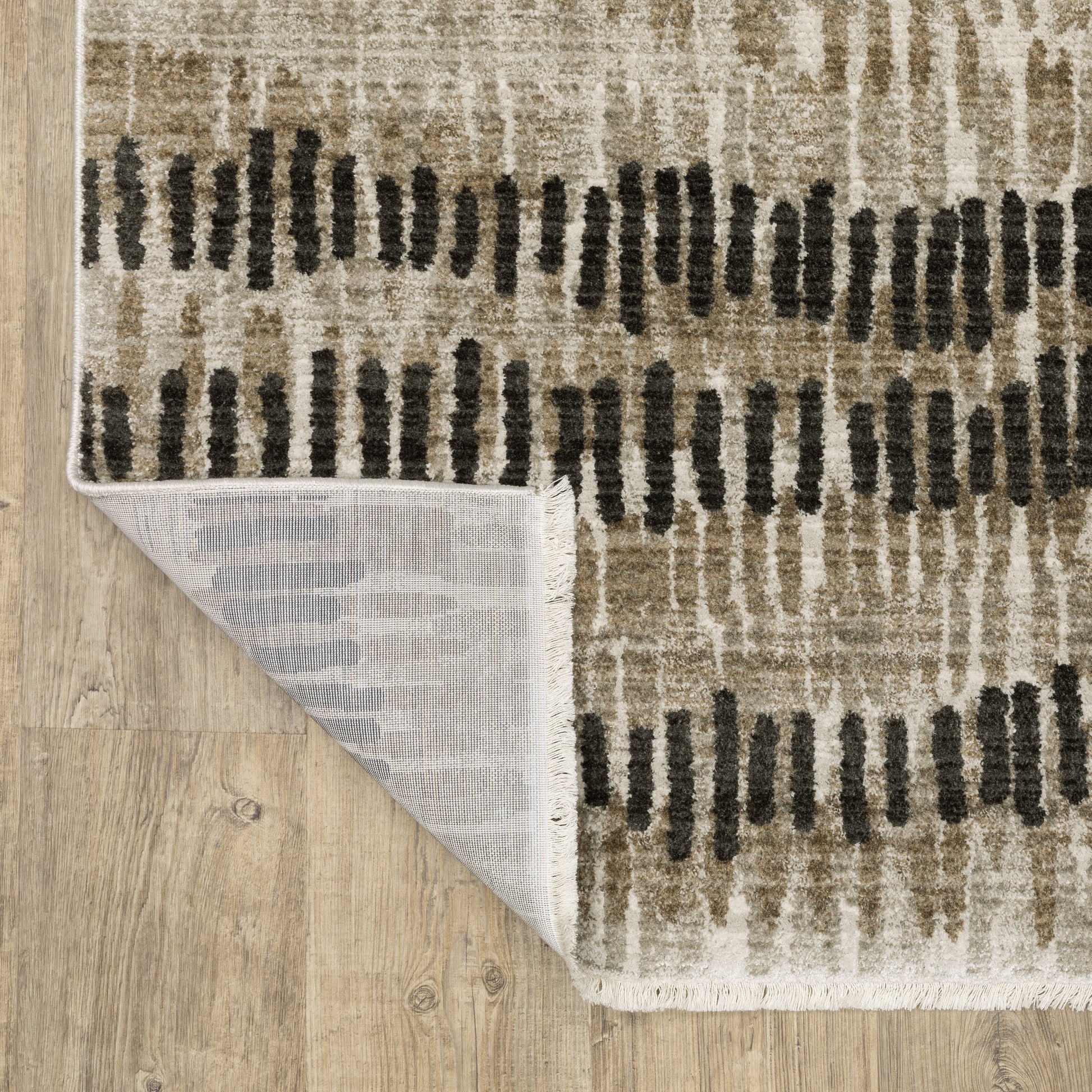 Bauer Abstract Beige/ Charcoal Cut Pile Rug