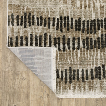 Bauer Abstract Beige/ Charcoal Cut Pile Rug