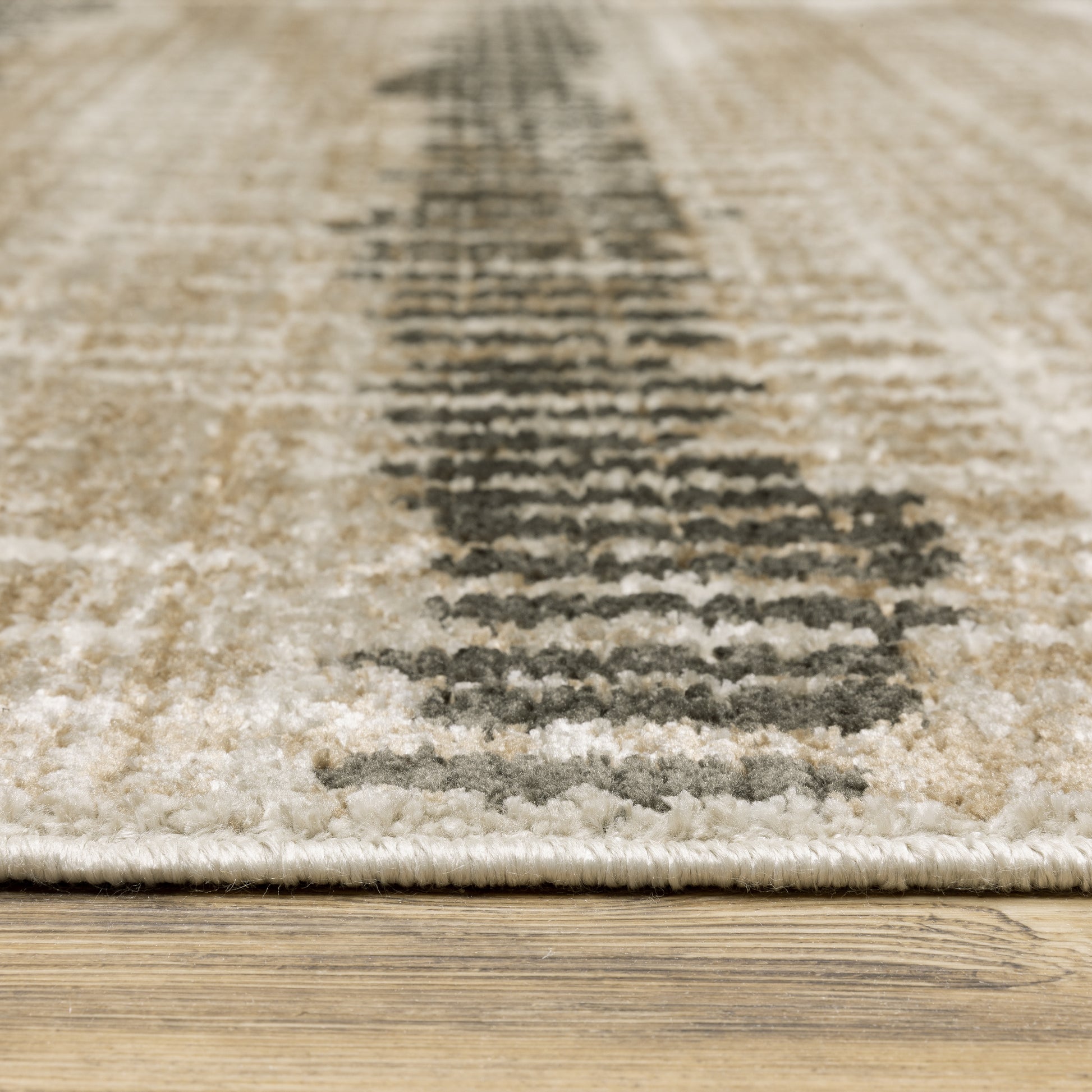 Bauer Abstract Beige/ Charcoal Cut Pile Rug