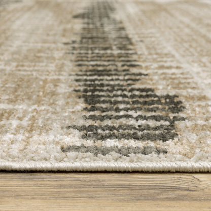 Bauer Abstract Beige/ Charcoal Cut Pile Rug