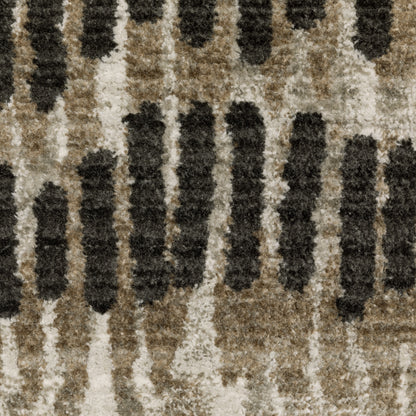 Bauer Abstract Beige/ Charcoal Cut Pile Rug