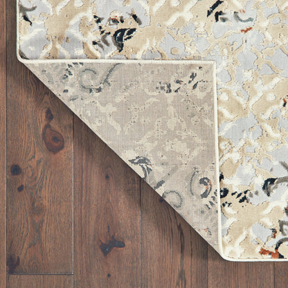 Bowen Distressed Grey/ Gold Lattice Cut Pile Rug