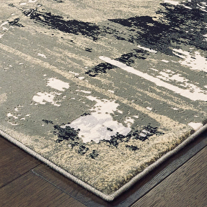 Bowen Abstract Black/ Gold Cut Pile Rug