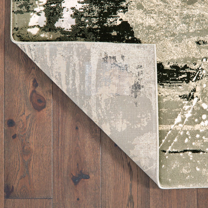 Bowen Abstract Black/ Gold Cut Pile Rug