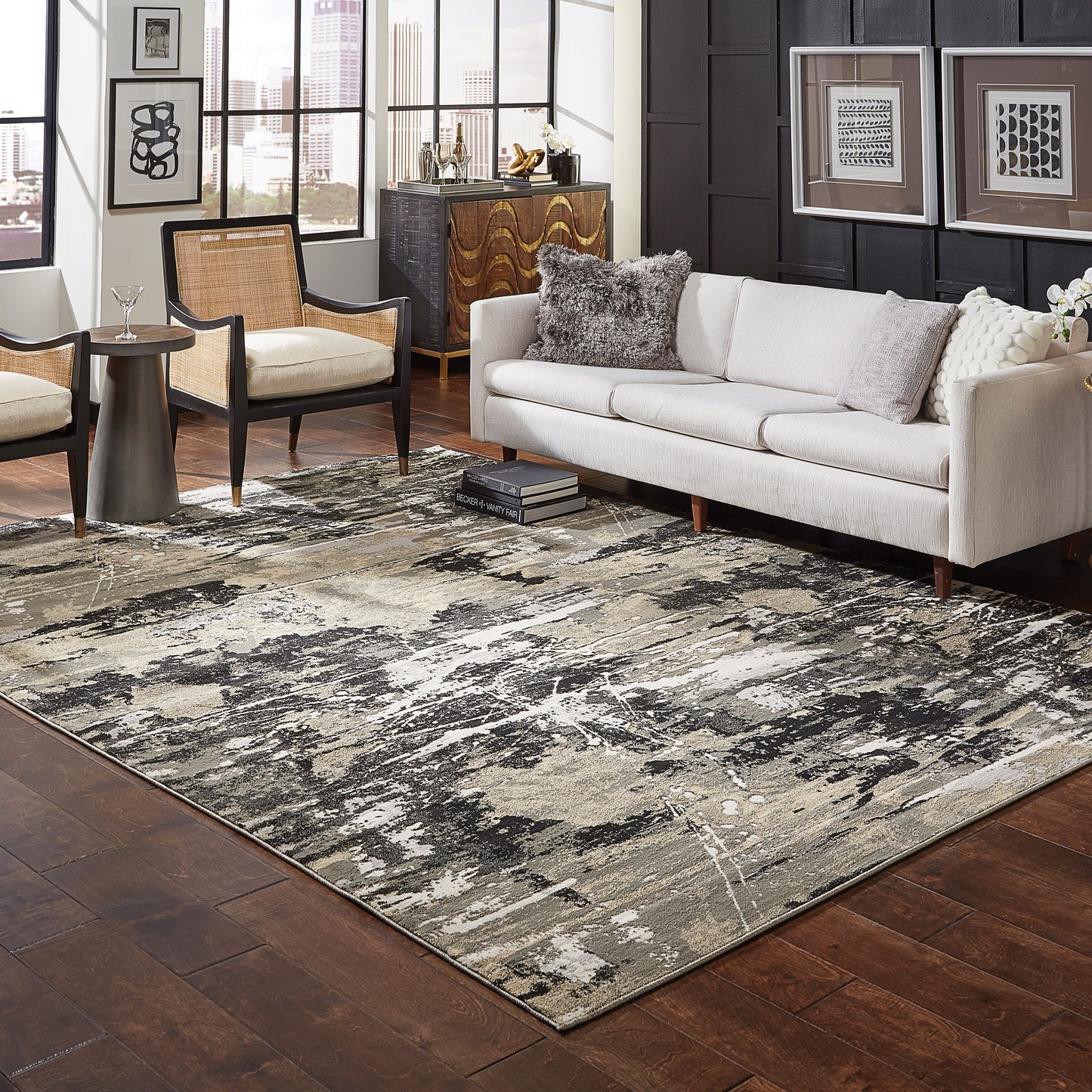 Bowen 109E2 Black Abstract Rug