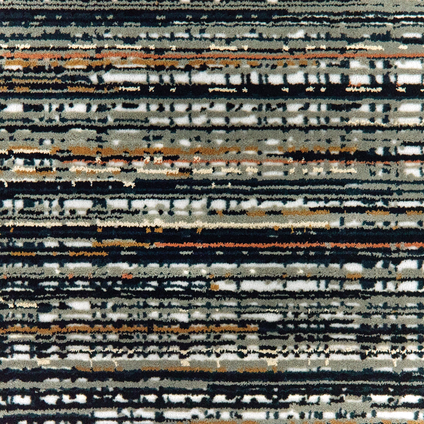 Bowen Stripe Black/ Navy Distressed Cut Pile Rug