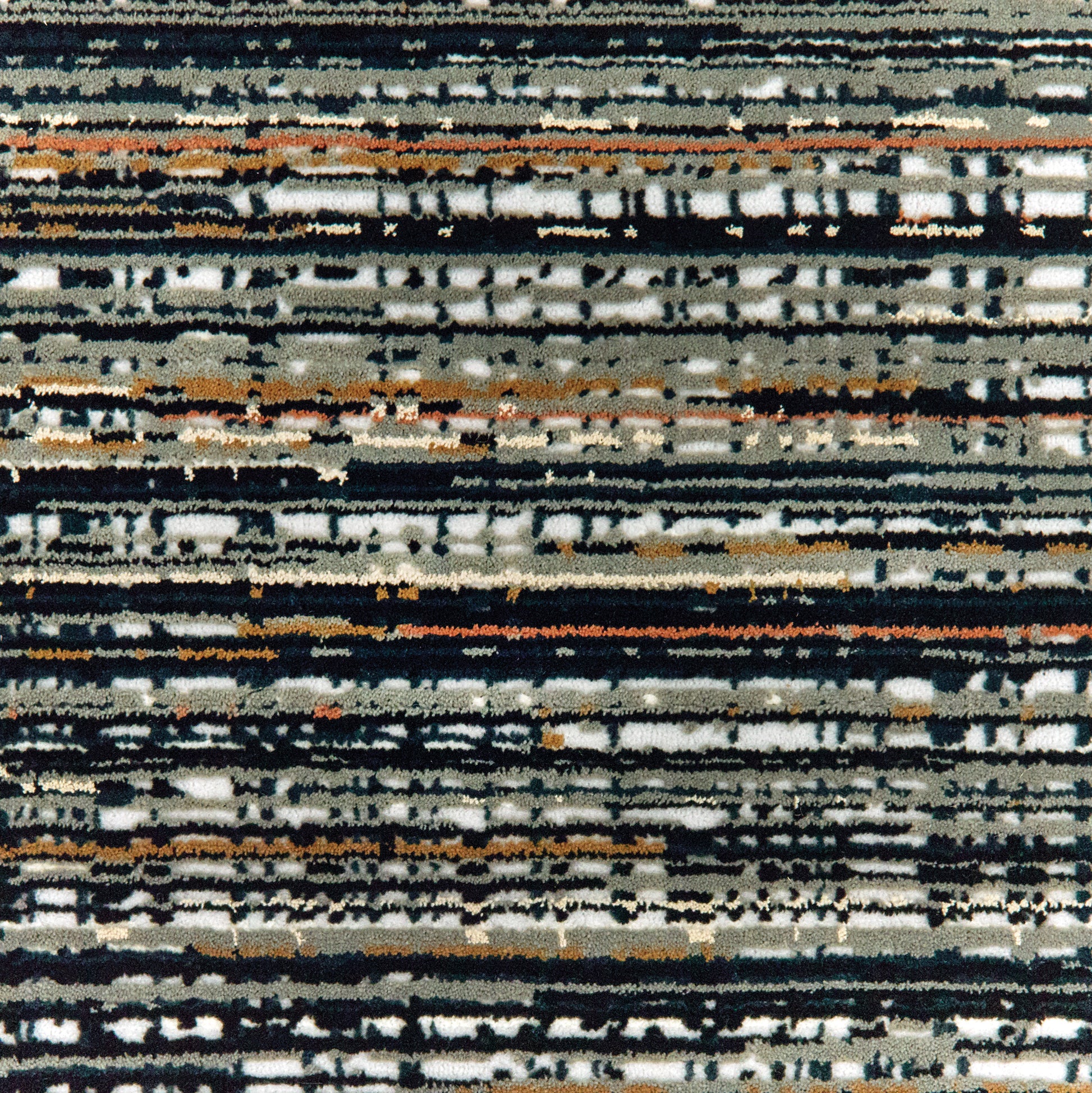 Bowen Stripe Black/ Navy Distressed Cut Pile Rug