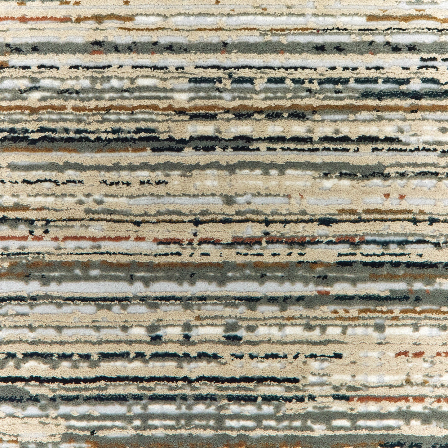 Bowen Stripe Ivory/ Gold Distressed Cut Pile Rug