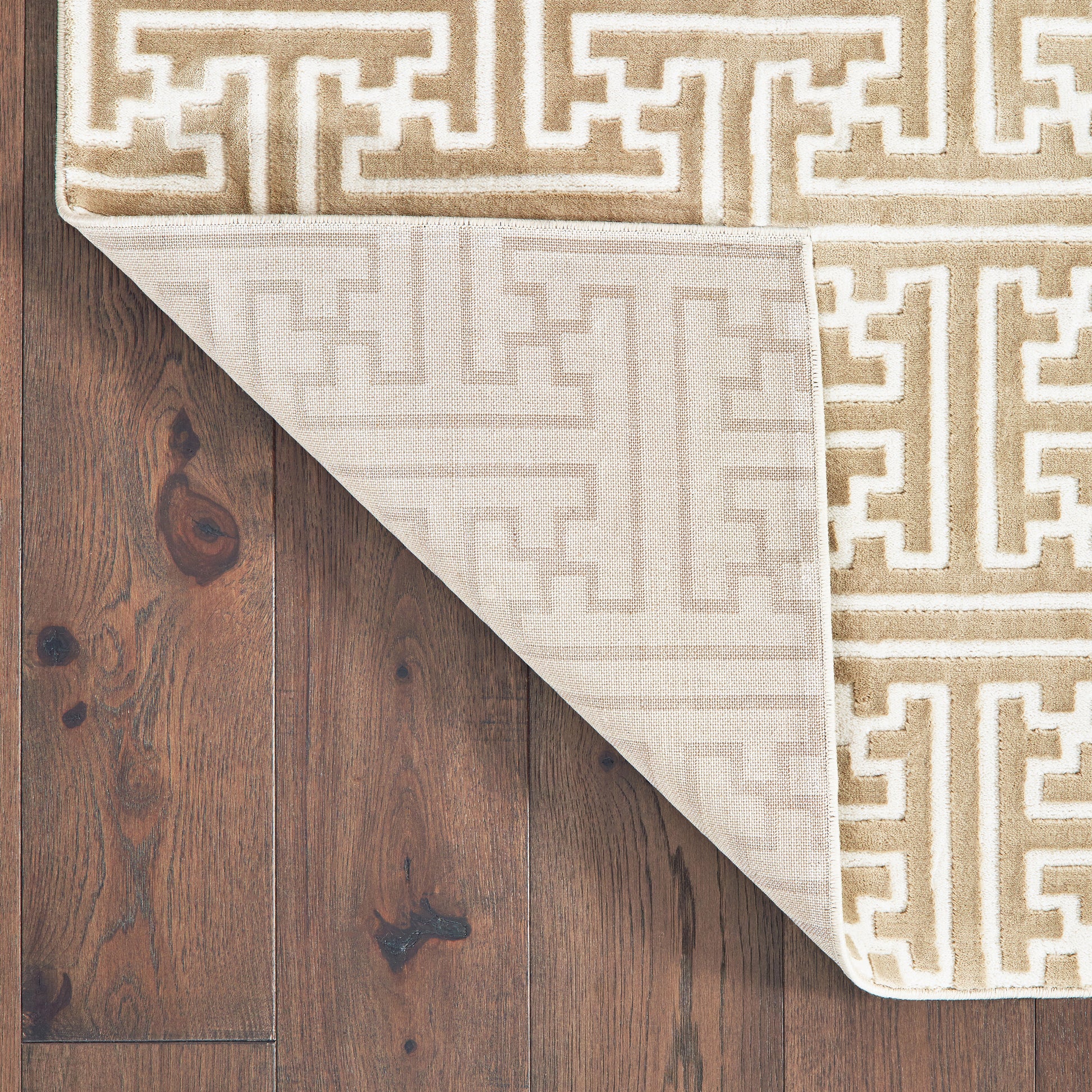Bowen Geometric Gold/ Ivory Cut Pile Rug