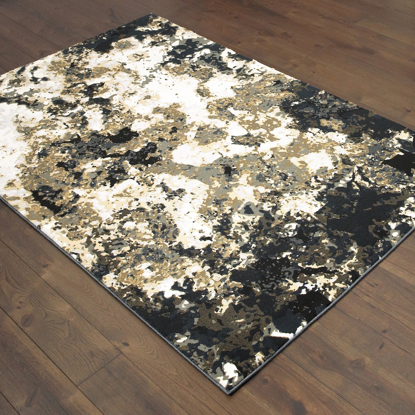 Bowen Abstract Navy/ Gold Cut Pile Rug