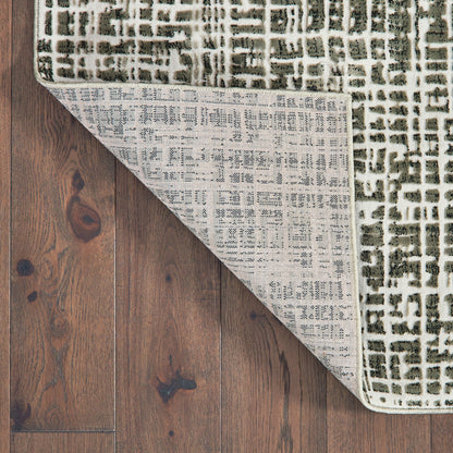 Bowen Stripe Grey/ Ivory Distressed Cut Pile Rug