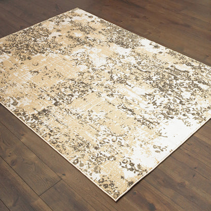 Bowen Distressed Grey/ Gold Botanical Cut Pile Rug