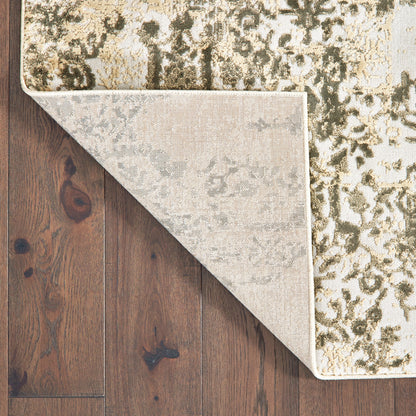 Bowen Distressed Grey/ Gold Botanical Cut Pile Rug