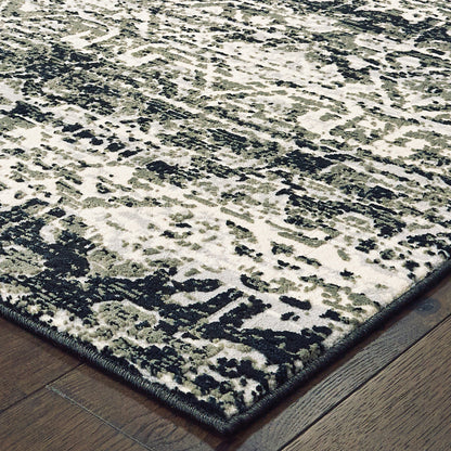 Bowen Abstract Grey/ Ivory Distressed Cut Pile Rug