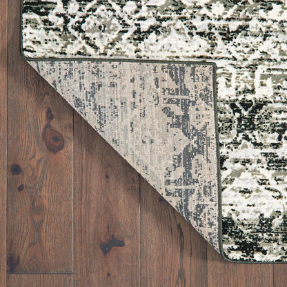 Bowen Abstract Grey/ Ivory Distressed Cut Pile Rug