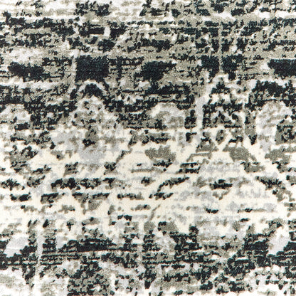 Bowen Abstract Grey/ Ivory Distressed Cut Pile Rug