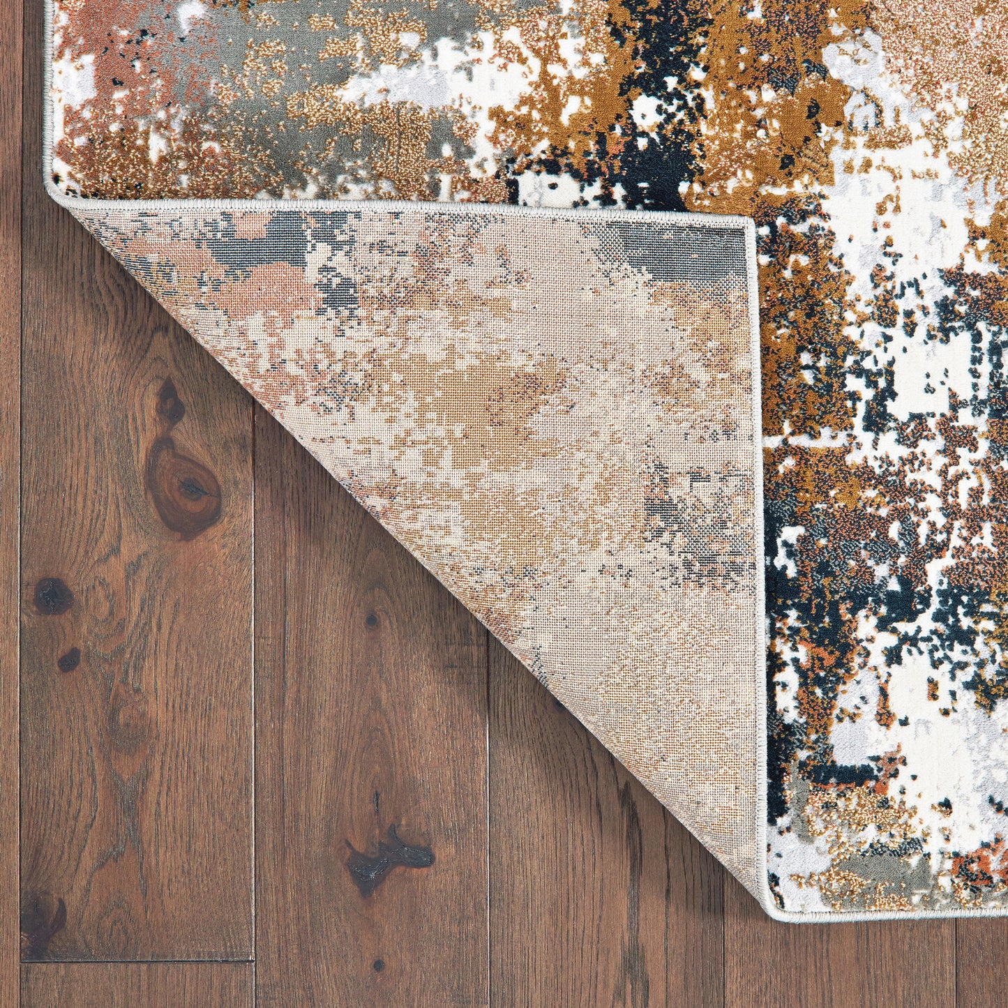 Bowen Distressed Grey/ Gold Abstract Cut Pile Rug