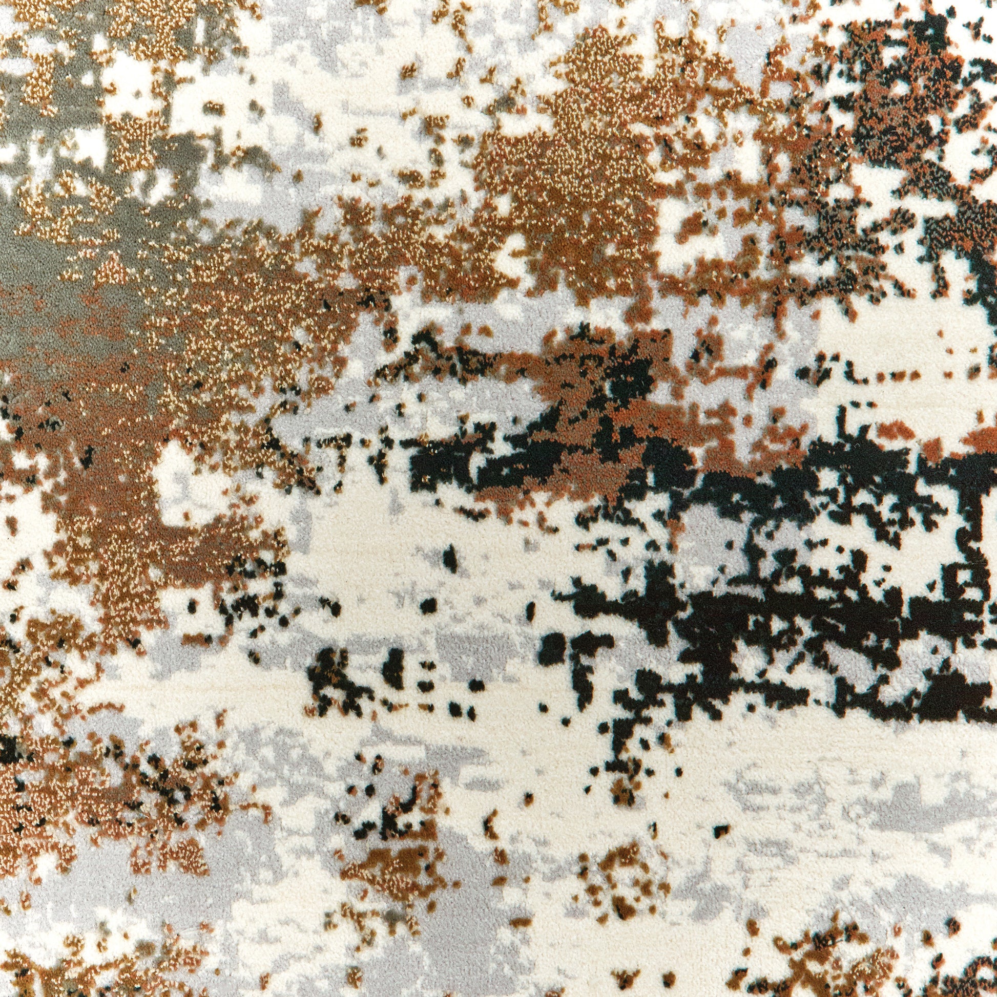 Bowen Distressed Grey/ Gold Abstract Cut Pile Rug