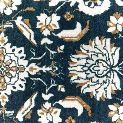 Bowen Oriental Navy/ Gold Floral Cut Pile Rug