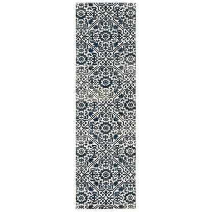 Bowen 5506E Navy Distressed Rug