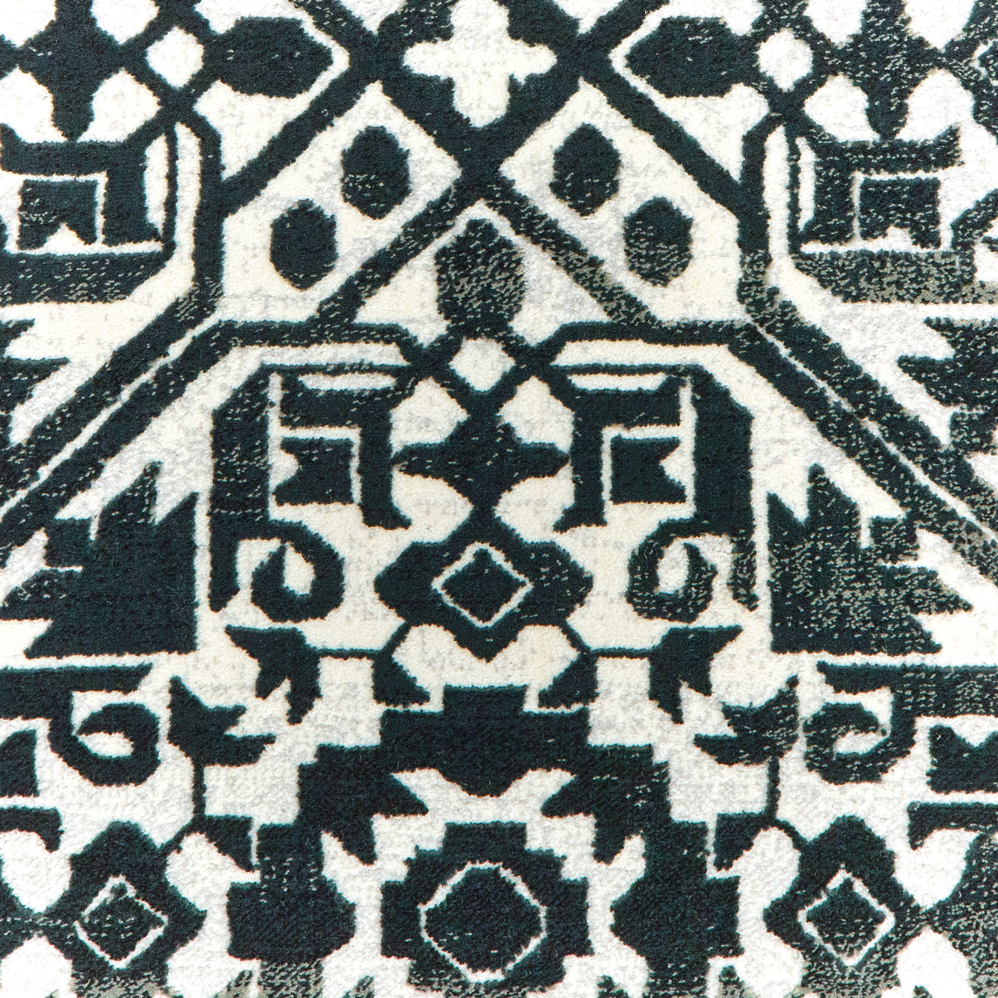 Bowen Distressed Navy/ Ivory Tribal Cut Pile Rug