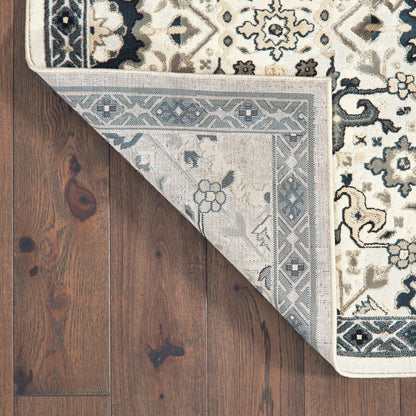 Bowen Oriental Ivory/ Navy Cut Pile Rug