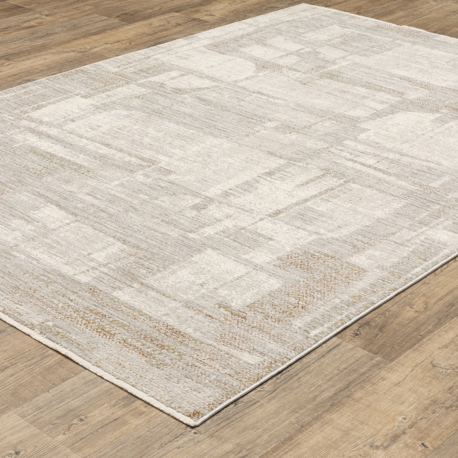 Branigan Abstract Beige/ Gold Cut Pile Rug