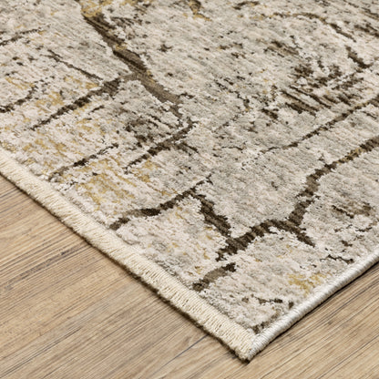 Branigan Abstract Beige/ Gold Cut Pile Rug