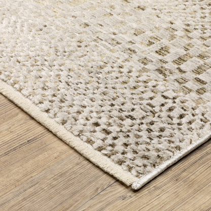 Branigan Abstract Beige/ Gold Cut Pile Rug