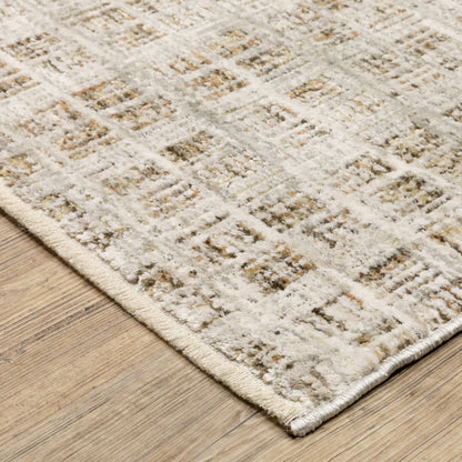 Branigan Abstract Beige/ Gold Cut Pile Rug