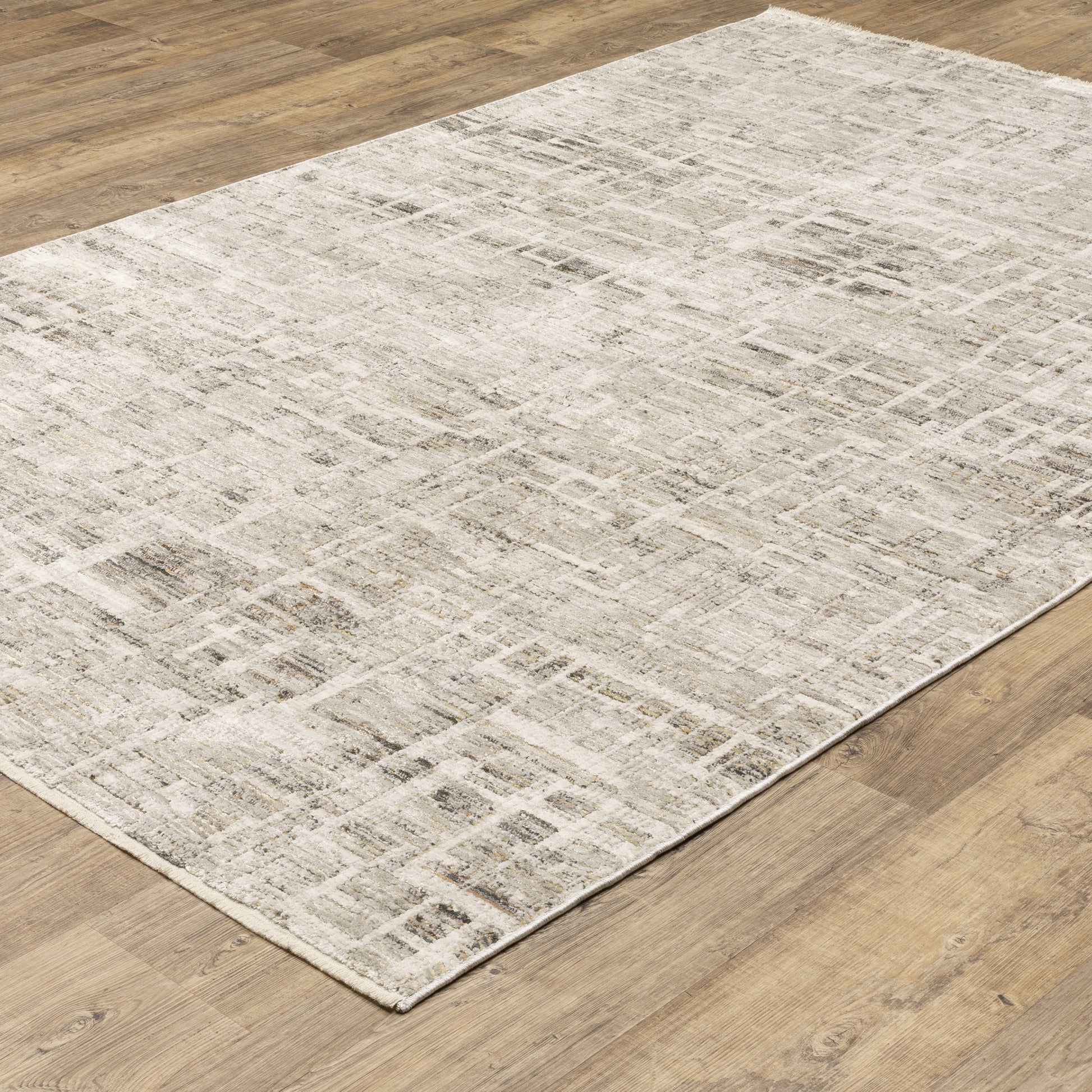 Branigan Abstract Beige/ Gold Cut Pile Rug