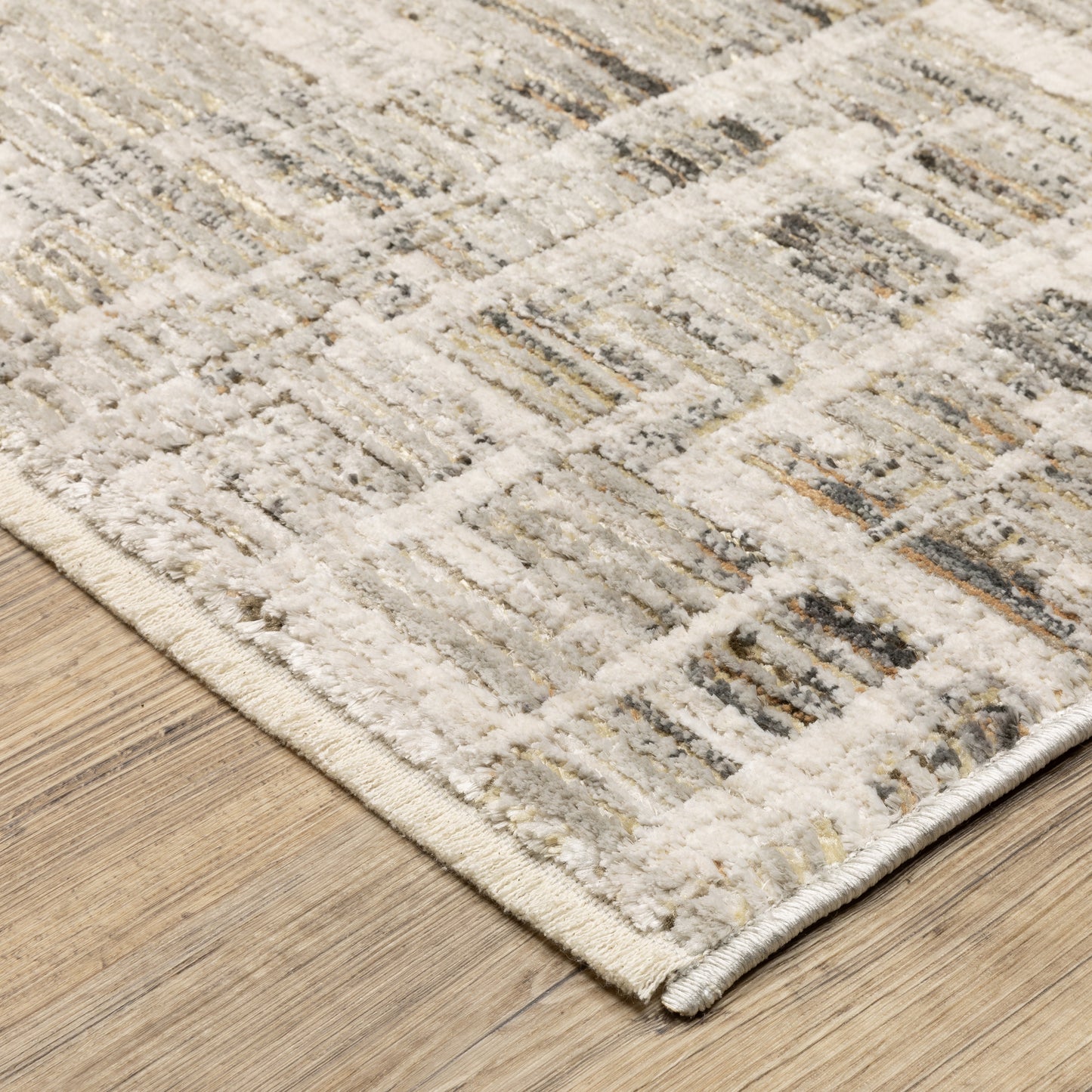 Branigan Abstract Beige/ Gold Cut Pile Rug