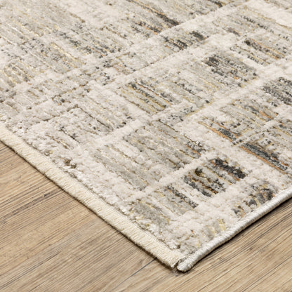 Branigan Abstract Beige/ Gold Cut Pile Rug