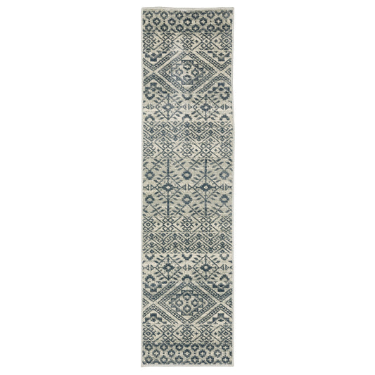 Branson BR02A Blue Floral Rug