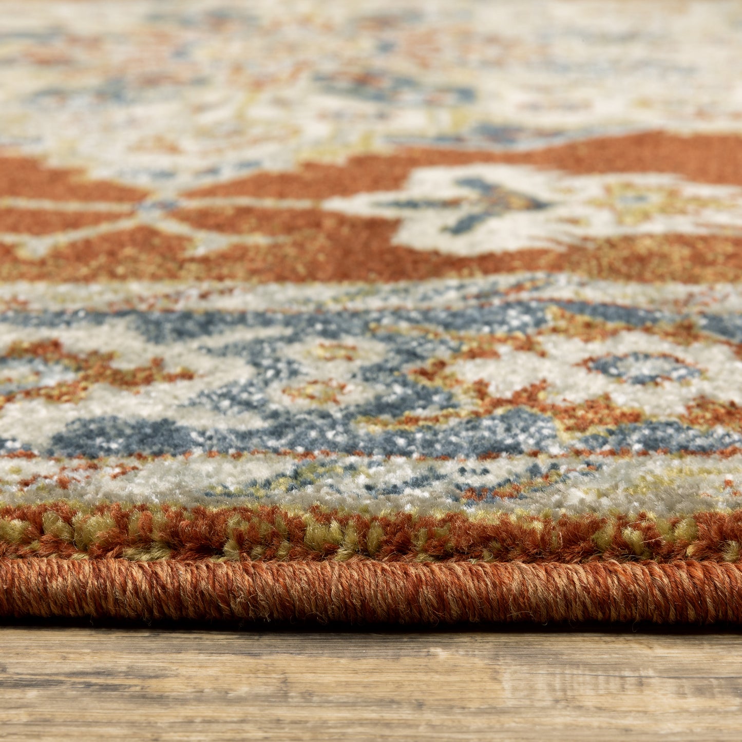 Branson Medallion Rust/ Beige Oriental Cut Pile Rug