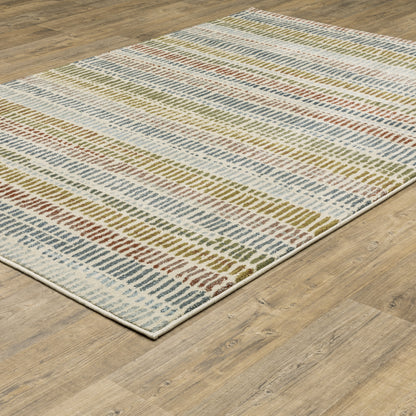 Branson Geometric Ivory/ Multi Cut Pile Rug