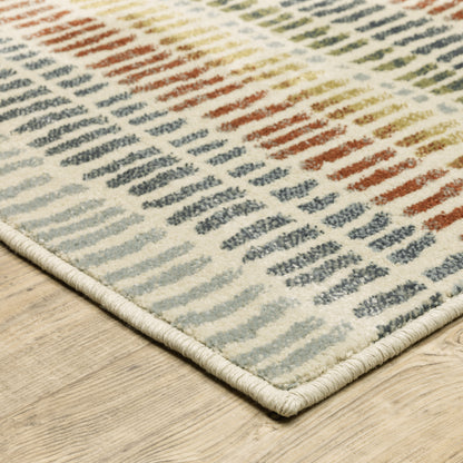 Branson Geometric Ivory/ Multi Cut Pile Rug