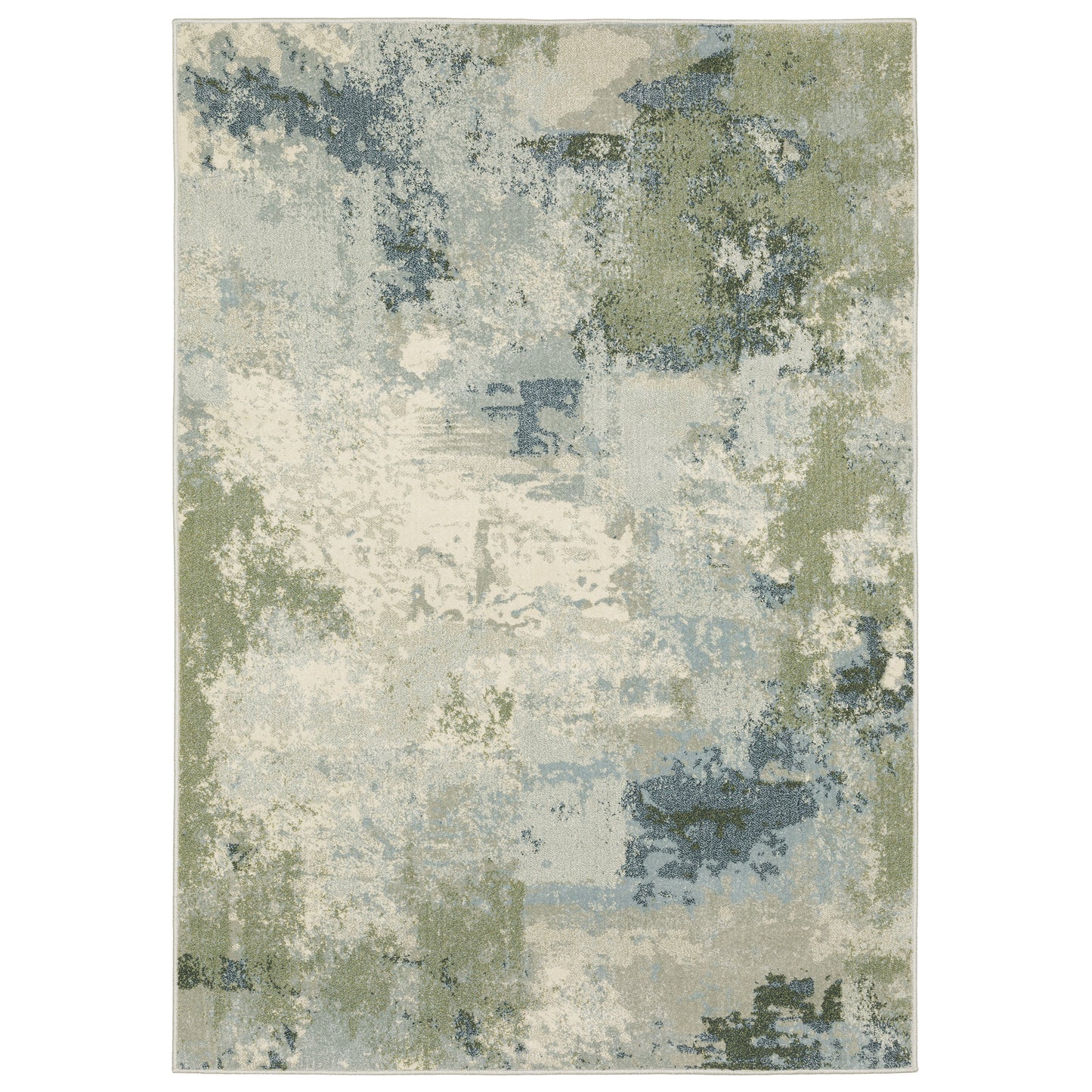 Branson Abstract Blue/ Green Cut Pile Rug