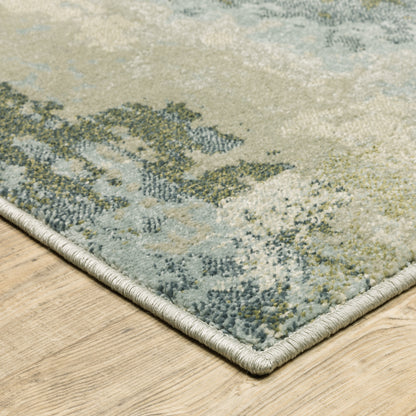Branson Abstract Blue/ Green Cut Pile Rug