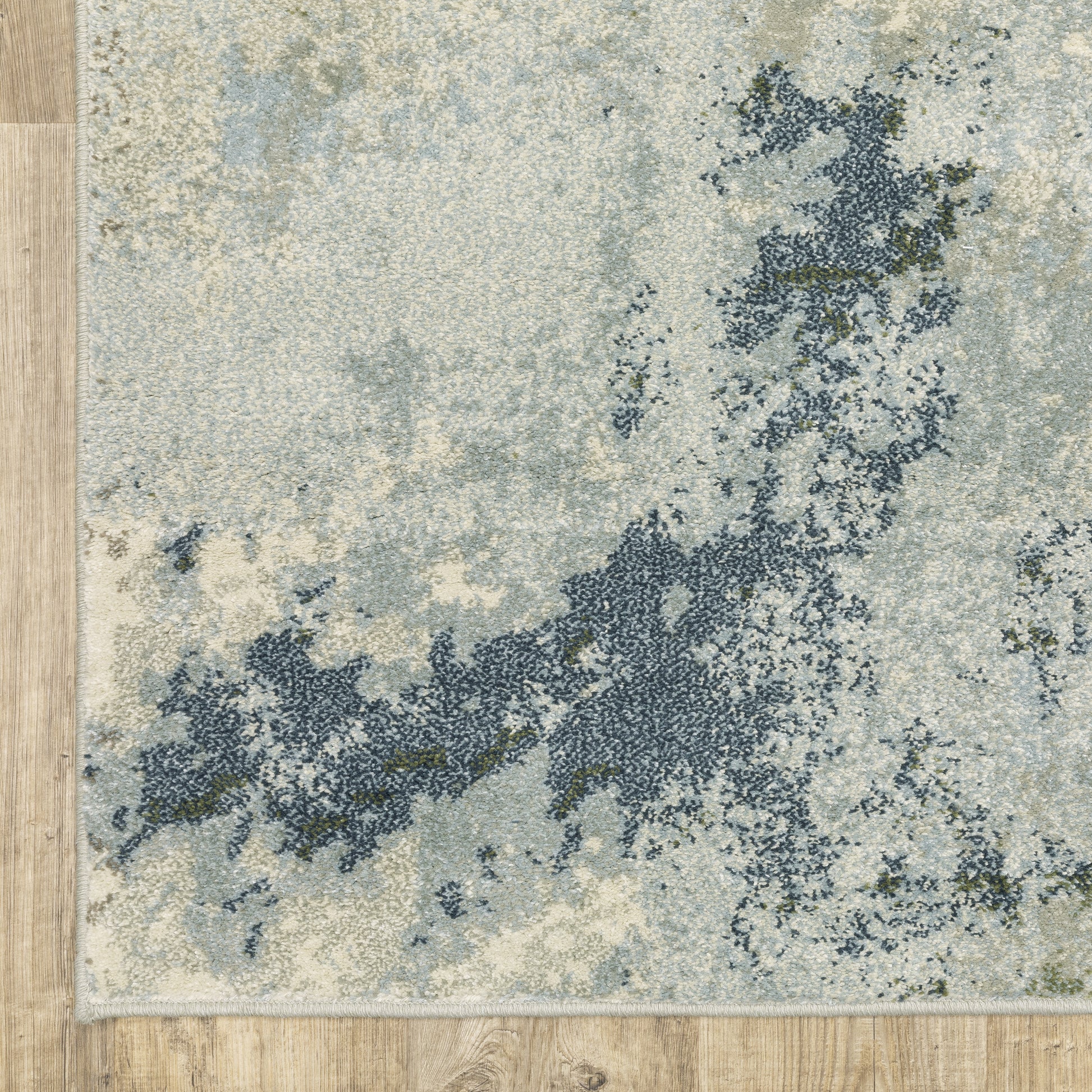Branson Abstract Blue/ Green Cut Pile Rug