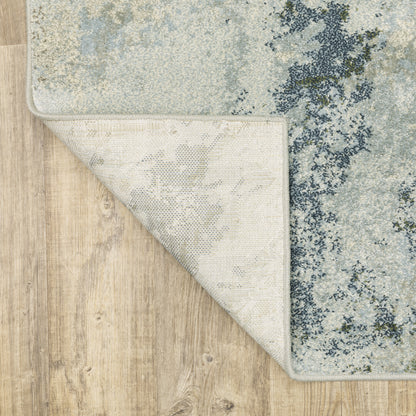 Branson Abstract Blue/ Green Cut Pile Rug