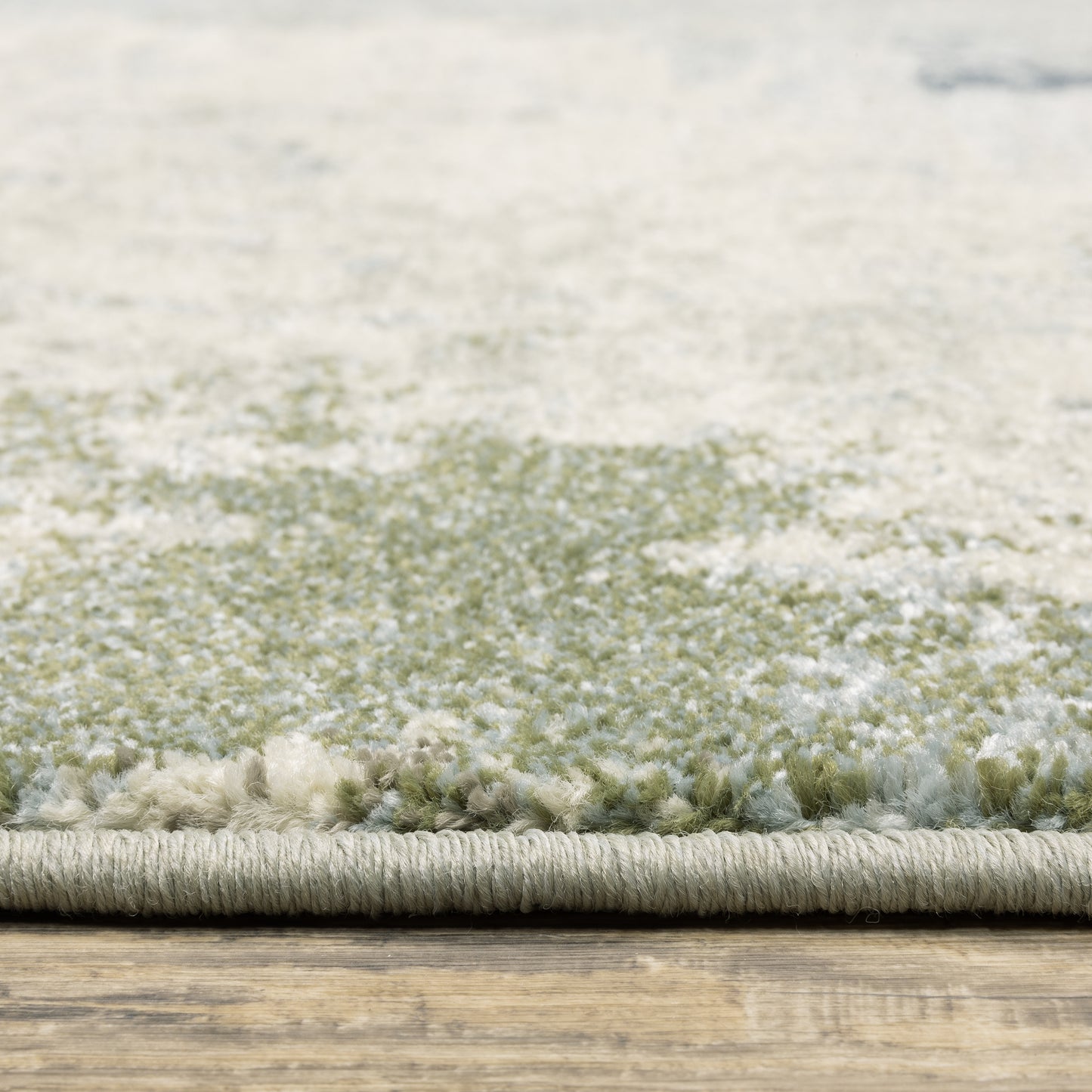 Branson Abstract Blue/ Green Cut Pile Rug