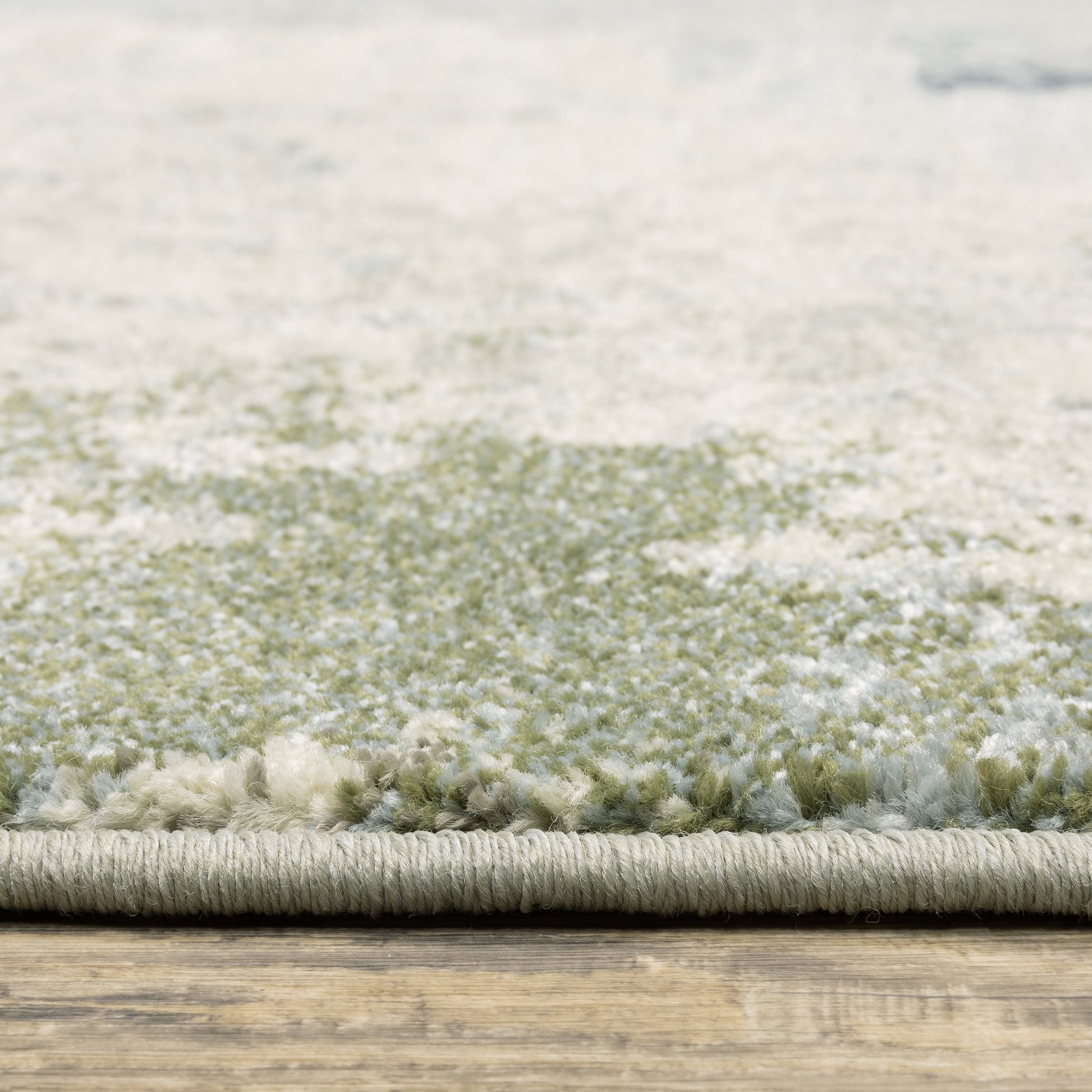 Branson Abstract Blue/ Green Cut Pile Rug