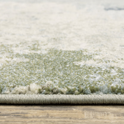 Branson Abstract Blue/ Green Cut Pile Rug
