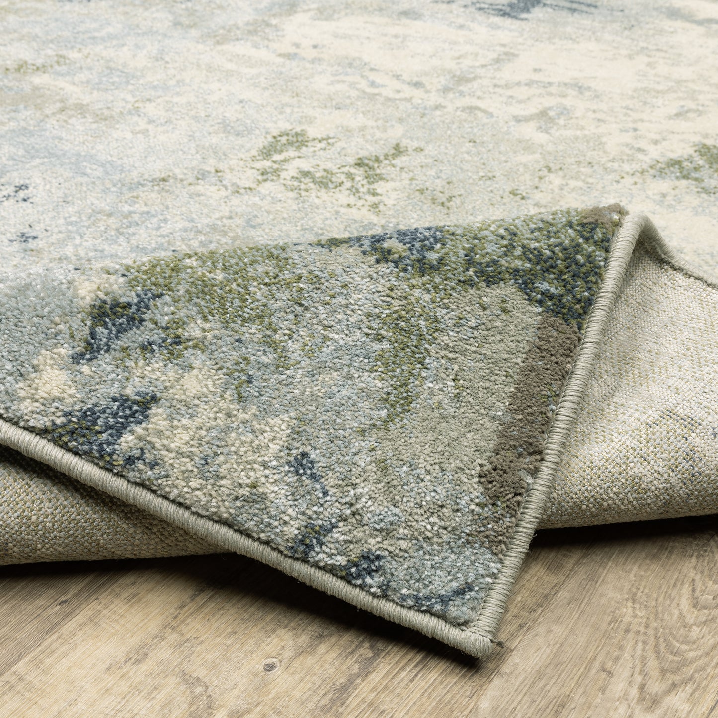 Branson Abstract Blue/ Green Cut Pile Rug