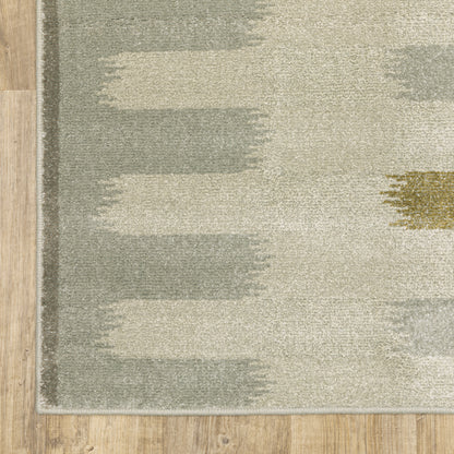 Branson Geometric Beige/ Grey Cut Pile Rug